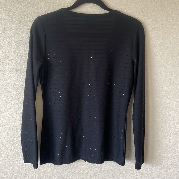 Ann Taylor Sequined Button Front Cardigan Sweater W’s S Black Classic Office Top - Picture 6 of 9